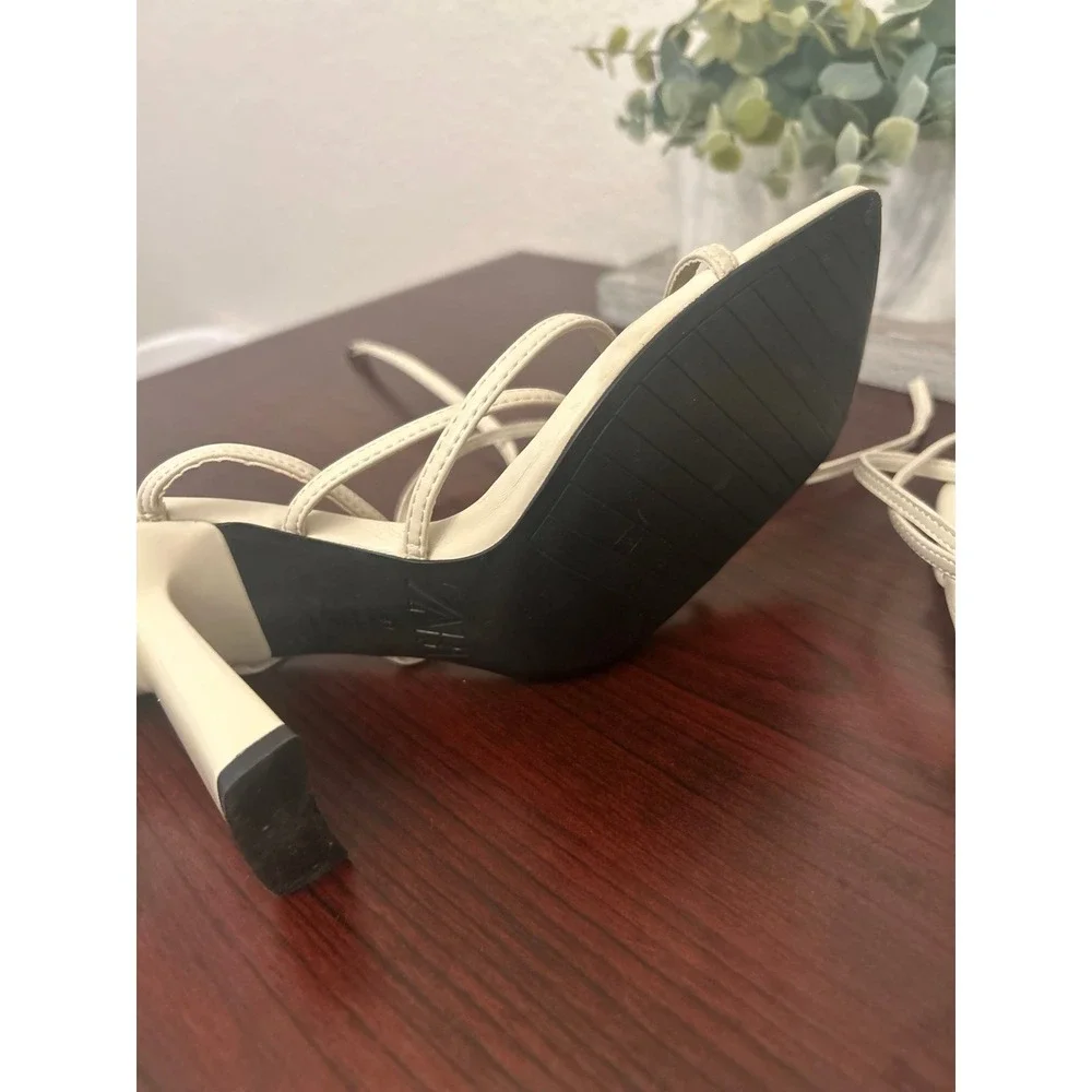 Zara stappy cream colored heels size 41 or 10.5 - Picture 5 of 6